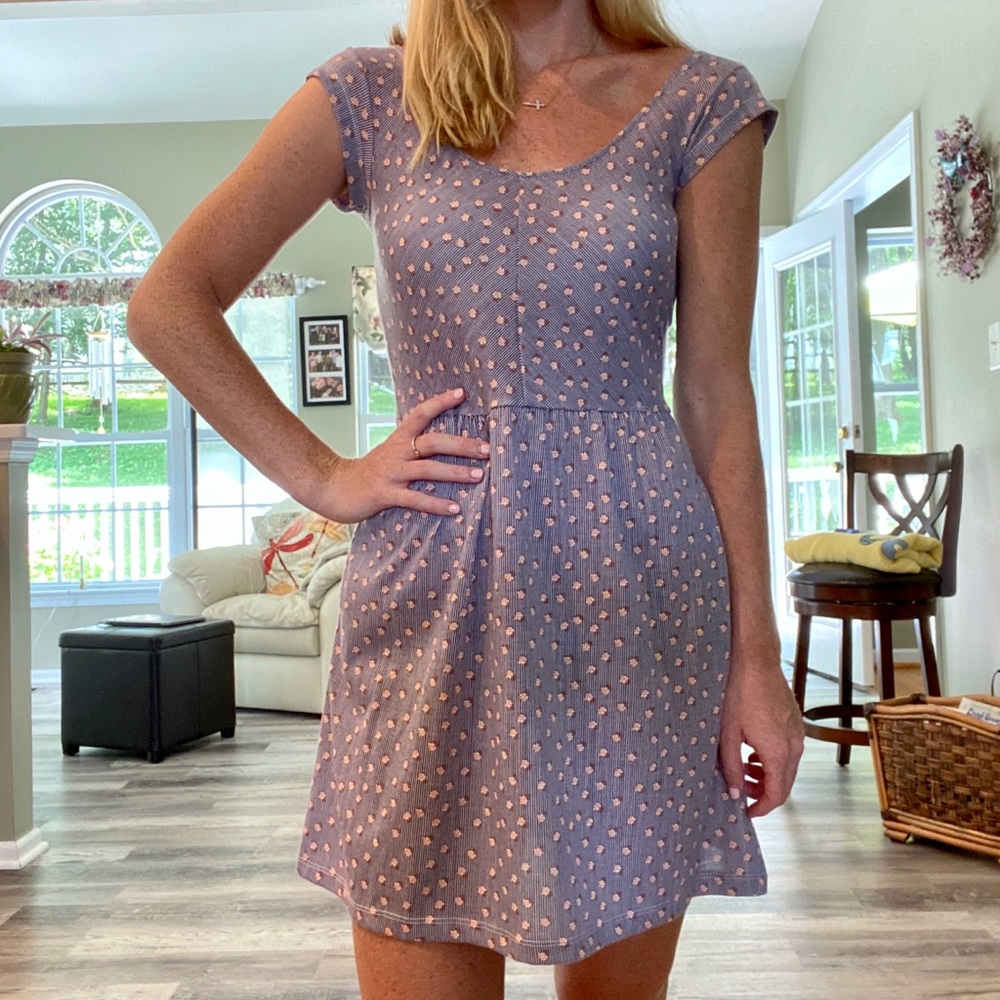 Purple and orange floral dress